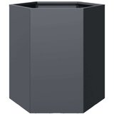 vidaXL Vrtna sadilice 2 kom crna šesterokutna 46x40x45 cm čelična | shoptok.hr