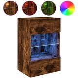 Maison Chic Stenska TV omarica - TV stojalo - Televizijska omarica z LED lučkami dimljeni hrast 40x30x60,5 cm, (21702105) | Shoptok.si