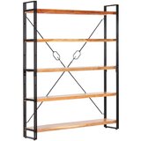 Furnova Knjižna omara 5-nadstropna 140x30x180 cm trden akacijev les, (21932082) | Shoptok.si
