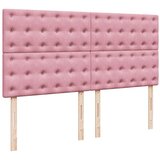 vidaXL Okvir kreveta s madracima ružičasti 180x200cm baršunasti | shoptok.hr