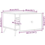  Klubska miza s predalom Črna 49 x 50 x 40 cm Inženirski les, (5000295390) | Shoptok.si