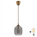 Brilagi LED luster na sajli R GLASS 1xE27/60W/230V prečnik 14 cm braon/dimljeno siva | Eponuda.com