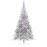  Umjetna preddekorirana božićna jelka srebrna 240 cm PET | Shoptok.si