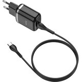 hoco. Zidni punjač Special (N3) - USB-A 18W 3A s kabelom USB-A na USB Type-C 1m - crni | shoptok.hr