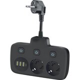 Razdelnik utičnica sa prekidačem LINEA 2x230 V + 4x USB A/C SCHUKO crna Cene
