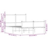 Metalni okvir kreveta bez madraca boja hrasta 120x200 cm | shoptok.hr
