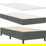 vidaXL Krevet sa oprugom s madracem i LED tamno siva 90x190 cm tkanina | shoptok.hr