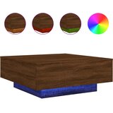 Maison Chic Klubska mizica - kavna mizica - Nizka mizica z LED lučmi rjavi hrast 80x80x31 cm, (21752837) Cene