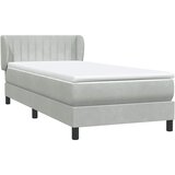Box Spring krevet s madracem svijetlo sivi 80x210 cm baršun | shoptok.hr