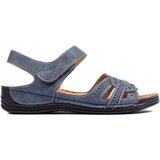 Shelvt Women's light blue sandals on a low wedge | shoptok.hr