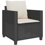  3-dijelni bistro set s jastucima crni od poliratana | shoptok.hr