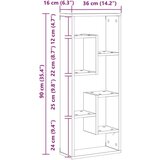 vidaXL Stenska polica Artisan hrast 36x16x90 cm inženirski les | Shoptok.si
