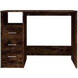 vidaXL Pisalna miza s predali dimljen hrast 102x50x76cm inženirski les | Shoptok.si
