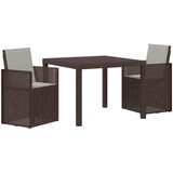 vidaXL Komplet za jedilnico v vrtu 3 pcs Rjava in svetlo siva PP, (5000293247) | Shoptok.si