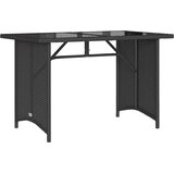  Vrtni stol sa staklenom pločom crni 110x68x70 cm od poliratana | shoptok.hr