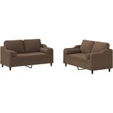  2-dijelni set sofa s jastucima smeđi od tkanine | shoptok.hr
