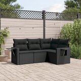  4-dijelni set vrtnih sofa od poliratana s jastucima crni | shoptok.hr