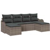  Sjedeća garnitura za vrt 6 kom. Siva poliratan 231 x 117 x 69 cm | shoptok.hr