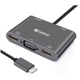 Sandberg USB-C Dock 2xHDMI+1xVGA+USB+PD Cene