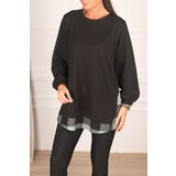 armonika Women's Mint Back Plaid Pattern Sweatshirt Cene