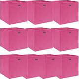 vidaXL škatle za shranjevanje 10 kosov roza 32x32x32 cm blago | Shoptok.si