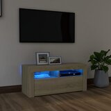 vidaXL TV ormarić s LED svjetlima boja hrasta sonome 90 x 35 x 40 cm Cijene