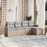 vidaXL 5-dijelni set vrtnih sofa s jastucima bež od poliratana | shoptok.hr