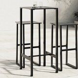  Barski stol crni 50x50x110 cm od čelika obloženog prahom | shoptok.hr