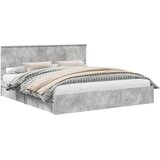  Krevet s od storage s uzglavljem Betonski sivi 200 x 200 cm | shoptok.hr