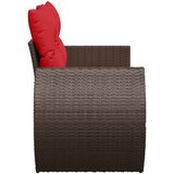  Vrtna sofa s jastucima za 2 osobe, smeđa, poliratan | shoptok.hr