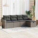 Maison Chic Seti vrtnega pohištva - Vrtna garnitura - Vrtni pohištvo set 5-delna z blazinami siv poli ratan, (21819954) | Shoptok.si