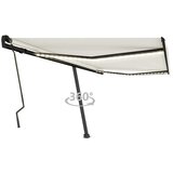 vidaXL ročno zložljiva tenda z led lučkami 400x300 cm krem | Shoptok.si