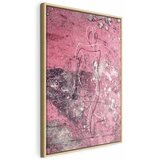  Slika - Figure on Pink Background (1-part) - Female Silhouette in Marble 60x90 U prirodnom drvenom okviru | shoptok.hr