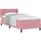 vidaXL Boxspring - Krevet s oprugama i madracem Crni 100x200 cm Baršun Ružičasta | shoptok.hr
