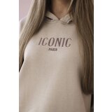Kesi Insulated cotton set, sweatshirt with embroidery + beige trousers | shoptok.hr