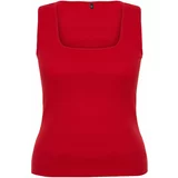 Trendyol Curve Red Square Collar Plain Basic Camisole Plus Size Athlete