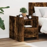 vidaXL Noćni ormarić dimljena boja hrasta 45x50x50cm konstruirano drvo | shoptok.hr