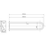 Sapho Jeklen stenski varnostni ročaj 62 cm Handicap U – | Shoptok.si
