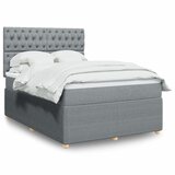 vidaXL Box spring posteljni z vzmetnico svetlo siv 140x190 cm blago | Shoptok.si