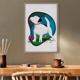  Slika - Dog and Ball (1 Part) Vertical 40x60 U prirodnom drvenom okviru | shoptok.hr