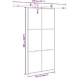  Klizna vrata s priborom crna 102 x 205 cm od ESG stakla | shoptok.hr