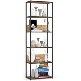 AKORD Metalna loft polica 60 cm - črno-hrastova obrt - 6 polic, (21714168) Cene