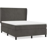  Box spring postelja z vzmetnico temno siva 140x200 cm žamet, (20846769) | Shoptok.si