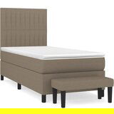 vidaXL Box spring postelja z vzmetnico taupe 90x190 cm blago, (20896554) Cene