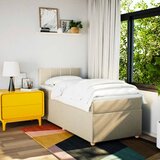  Okvir kreveta s oprugama i madrac krem 80x200 cm od tkanine | shoptok.hr