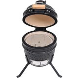 V 2-u-1 roštilj s pušnicom Kamado keramički 56 cm crni | shoptok.hr