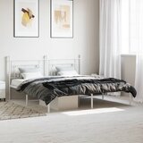 vidaXL Kovinski posteljni okvir z vzglavjem bel 180x200 cm Cene