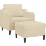  Fotelja s tabureom krem 60 cm od tkanine | shoptok.hr
