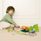 Classic World Klasična svjetska garnitura vlakova, drvena tračnica, vlak + sorter oblika, 40 kom. | shoptok.hr