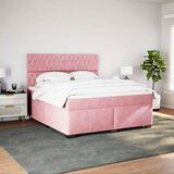 vidaXL Box spring postelja z vzmetnico roza 180x200 cm žamet | Shoptok.si